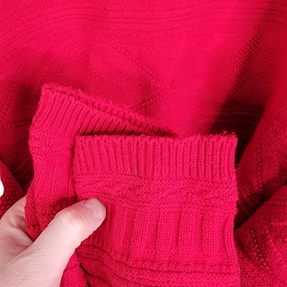 Par Four Cable 3D Knit Red Cold Weather Winter Sweater Men's XXL - Picture 6 of 12